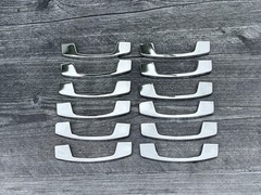 Lot of 12 Vintage Mid Century Modern Silver Chrome Drawer Pulls Atomic Metal