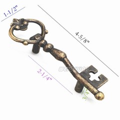 WEICHUAN Antique Zinc Alloy Bronze Key Shape Knobs Pulls
