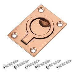Flush Ring Pull, 2.48″x1.73″ Square Recessed Door Pull with Screws, Bronze