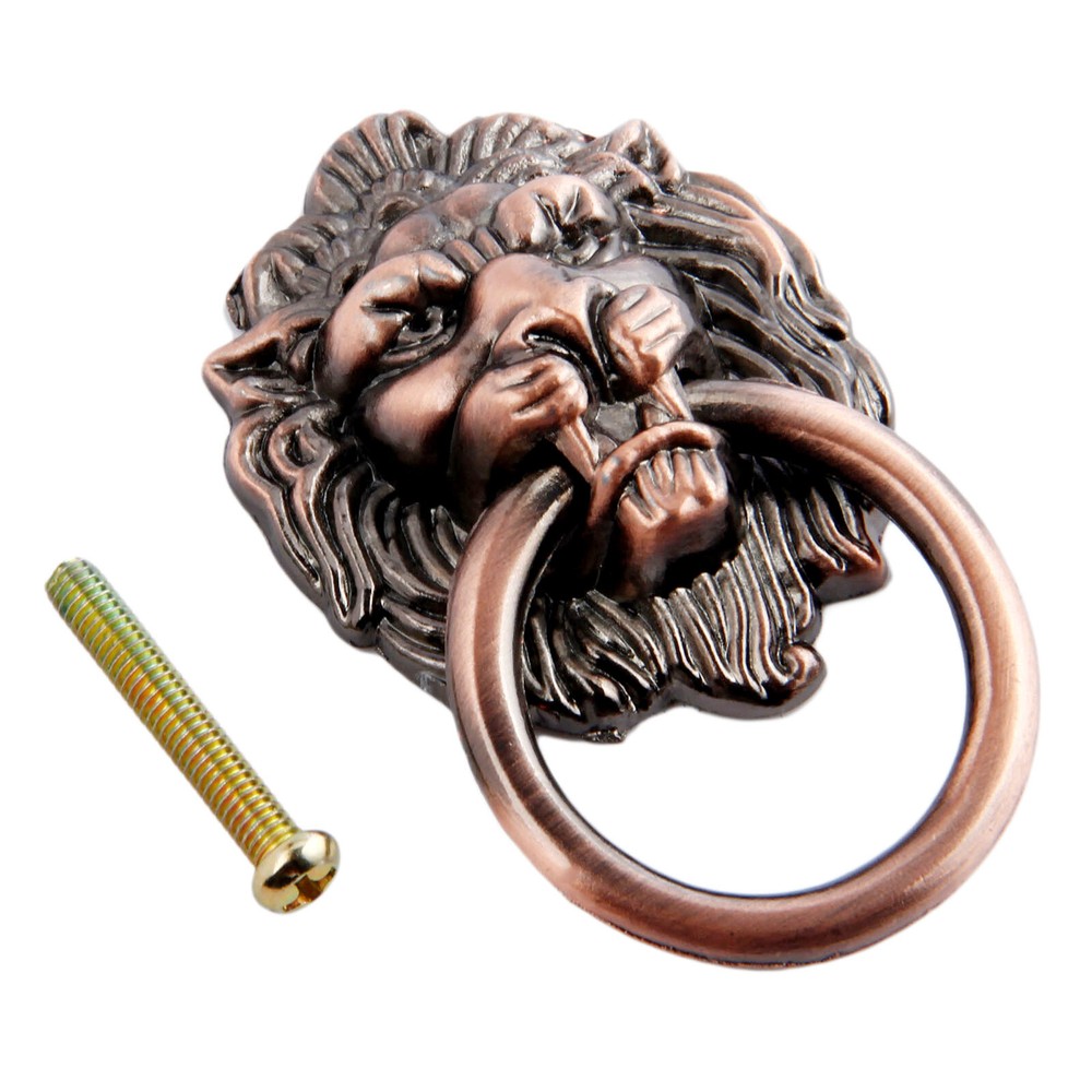 European Antique Furniture Cabinet Drawer Handles Pulls Bronze Lion Head Rings