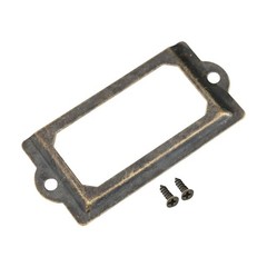 20Pcs Antique Brass Drawer Label for pull Cabinet Frame Handle File Name Card
