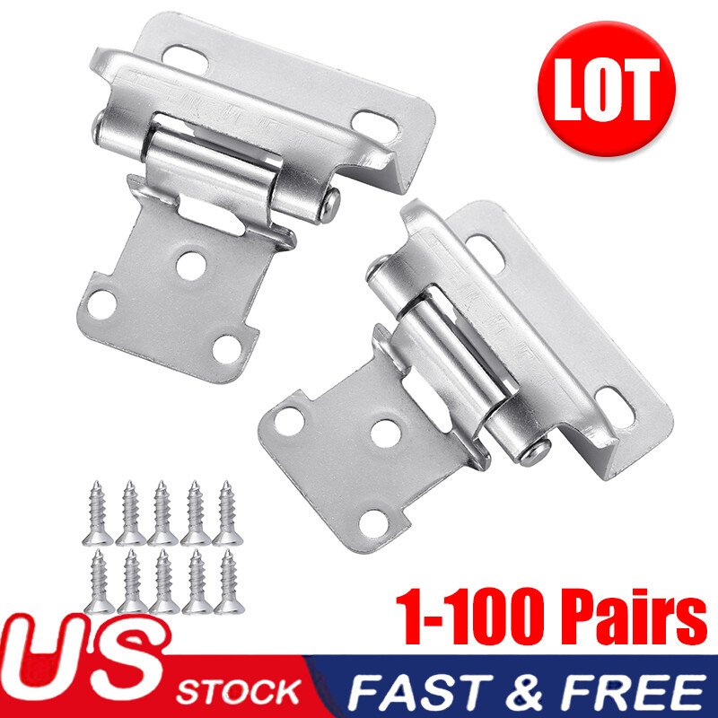 1/2″ Overlay Semi Partial Wrap Kitchen Cabinet Cupboard Hinges Self Closing LOT