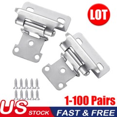 1/2″ Overlay Semi Partial Wrap Kitchen Cabinet Cupboard Hinges Self Closing LOT