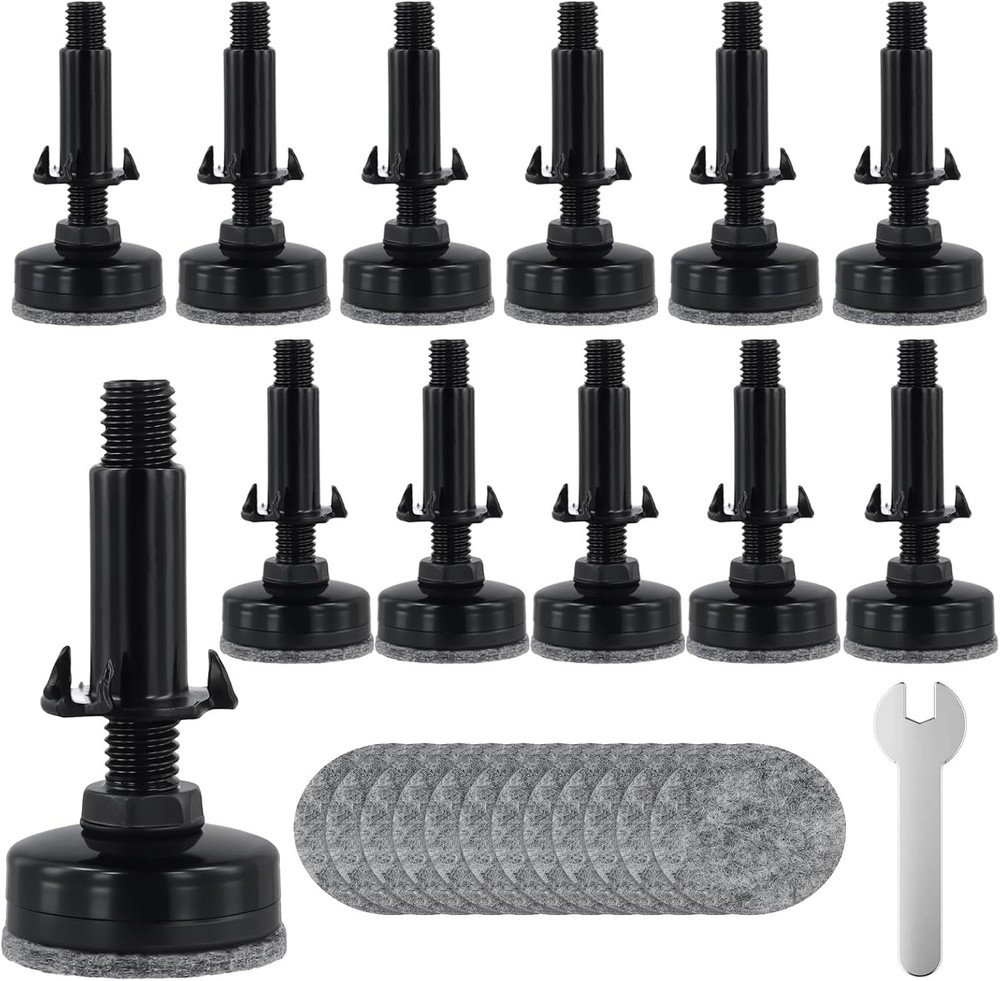 12 Pack Heavy Duty Adjustable Leveling Feet M10 Thread with T-Nut Kit, Furniture