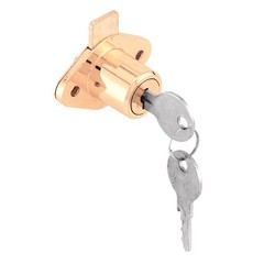 Prime-Line U 9947KA Diecast Drawer and Cabinet Lock, Brass 7/8 in.,