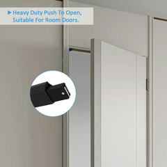Heavy Duty Push to Open Door Latch, 2 Pack Black Magnetic Push Latches, Hidden P