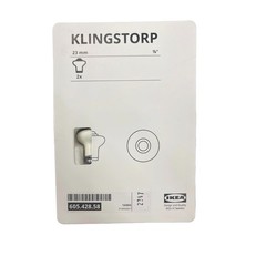 New IKEA KLINGSTORP Knob Off-White/Chrome Plated 23 mm (7/8 “) 605.428.58