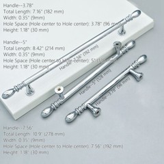 Silver Chrome Cabinet Pull Handle Modern Kitchen Knob Cupboard Handle