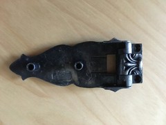 Vintage Pair of 3/8″ Offset Zinc Alloy Die Cast Hinges for Cabinet Cupboard NOS