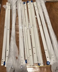 Lot of 8 Prs 21 5/8″ White Bottom Mount Drawer Slides Epoxy Coated Roller Tracks