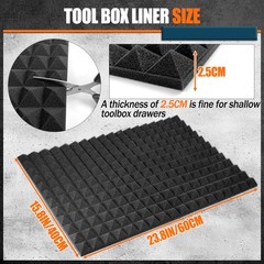 4PCS 23.8″ X 15.8″ Tool Box Liner, Trap Mat Universal Tool Drawer Liner, Non-…