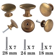 6 Pack Brass Round Antique Brass Kitchen Cabinet Knobs Cupboard Door Knobs Drawe