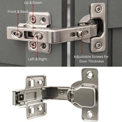 Berta 2 Pieces 135° Lazy Susan Hinge, Full Overlay 135 Degree, Brushed Nickel