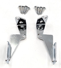 NOS! Pair of Vintage Bright Chrome Pivot Hinges Pin Hinges for ¾” Overlay Doors