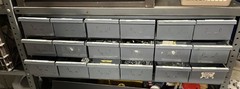 Lot Of Assorted Hardware With Pull Out Draw Steel Cabinet