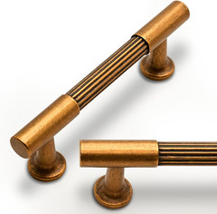 10 Pack Antique Brass Cabinet Pulls 3 Inch(76mm) Kitchen Cabinet Handles Solid H