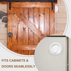 Round Recessed Flush Pull Stainless Steel White with Screwdriver