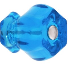 6 Vintage Style Depression Glass Cabinet Knobs Pull Victorian Turquoise Blue