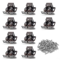 Luomorgo 10 Pack Double Roller Catch Cabinet 10 Pieces, Antique Bronze