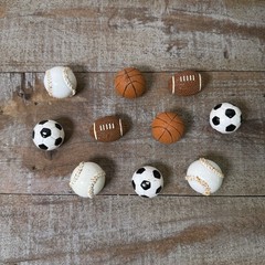 sports drawer pulls Chest Dresser Football, Baseball Soccer Basketball lot Of 10