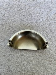 Lot of 12 Brushed Nickel Cup Drawer Pulls 3 Inch Hole Center Bin Cup Handles