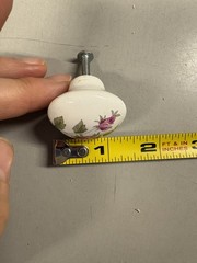 Lot of 17 – VTG Vintage White Porcelain Pink Rose Drawer Cabinet Knobs Handles