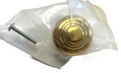 Belwith Large Polished Brass Cabinet Knob 1 3/8″ across top 1 3/4″ screw