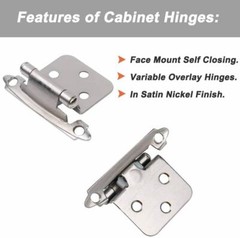 Overlay Kitchen Cabinet Hinges Self Closing Face Mount Cupboard Door Hinge Lot