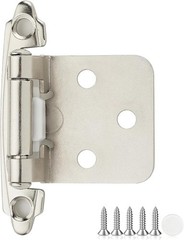 Easy Install Brushed Nickel Cabinet Hinges – 50 Pack 1/2″ Overlay for Kitchens