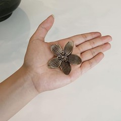 2.4 Inch Antique Brass Flower Cabinet 8 Pack Antique Brass Bronze(2.4inch)