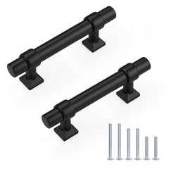 6pack Stainless Steel Cabinet Handles 2.5inch Hole Centers Black Cabinet Pull…