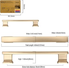 Brushed Brass 5in (128mm) Cabinet Pull Drawer Handle (20pcs)