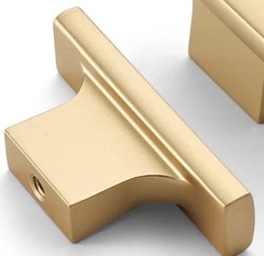 Amerdeco 10 Pack Brushed Gold Cabinet drawer Knobs 2 Inch Single Hole Pulls NEW