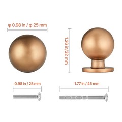 12Pack Cabinet Knobs,0.98in Zinc Alloy Drawer Pulls Door Handles Round w/ Screws