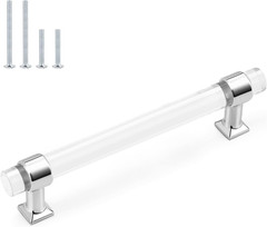 30 Pack 5″ Chrome Cabinet Pulls with Elegant Clear Acrylic Handles