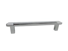 10 pk Stainless Steel and White Kitchen Cabinet Handles Pulls 128mm 5.04in Holes