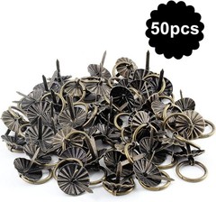 Jiozermi 50 Pcs Mini Pull Handle, Metal Ring Pull Handles, Small Drawer Pulls