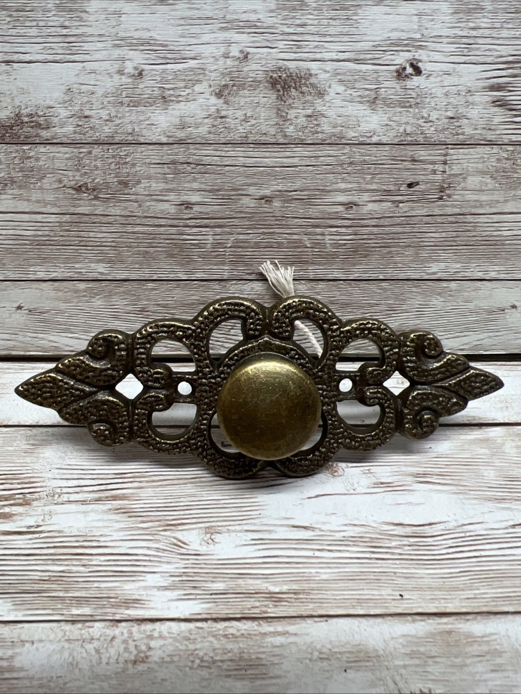 Antique Bronze Ornamental Knob Ornate Scrollwork Detail Drawer Cabinet Kitchen