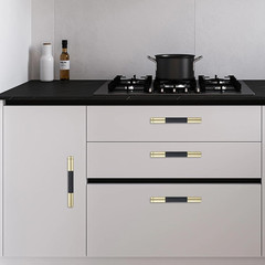 10 Pack 3Inch Mattle Black and Brushed Gold Kitchen Cabinet Handles Knurled Cabi