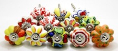 12 X Ceramic Kitchen Cabinet Door Decorative Pumpkin Colorful Knobs 38 MM Decor