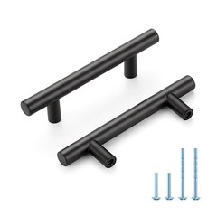 Black Cabinet Handles 3 Inch Hole Spacing Stainless Steel Drawer Pulls for Ca…