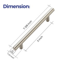 40 PCS Cabinet Pulls 5 Inch 128mm Center 7.38 Inch Length Matte Black Steel
