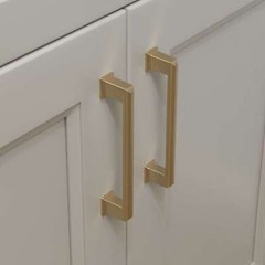 Square Brushed Champagne Gold Solid Cabinet Handles Pulls Kitchen Bathroom