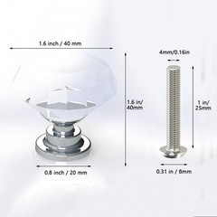 Attom Tech Home [12 PCS] 40mm Crystal Clear 1.6 inch / 40 mm (Silver), Silver