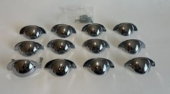 Set of 12 Polished Chrome Cup Pulls – 3″ Centers