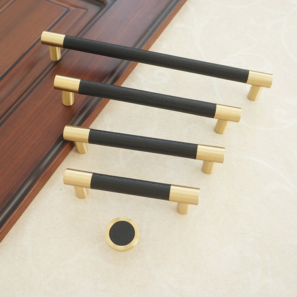 Black Leather Drawer Pulls Handles Brown Leather Cabinet Door Handles