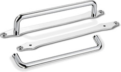 8″ Polished Chrome Cabinet Pulls with Backplate – 5 Pack Heavy Duty Handles