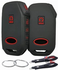 Silicone Rubber Key Fob Cover Compatible with 2022-2024 Kia Black Black