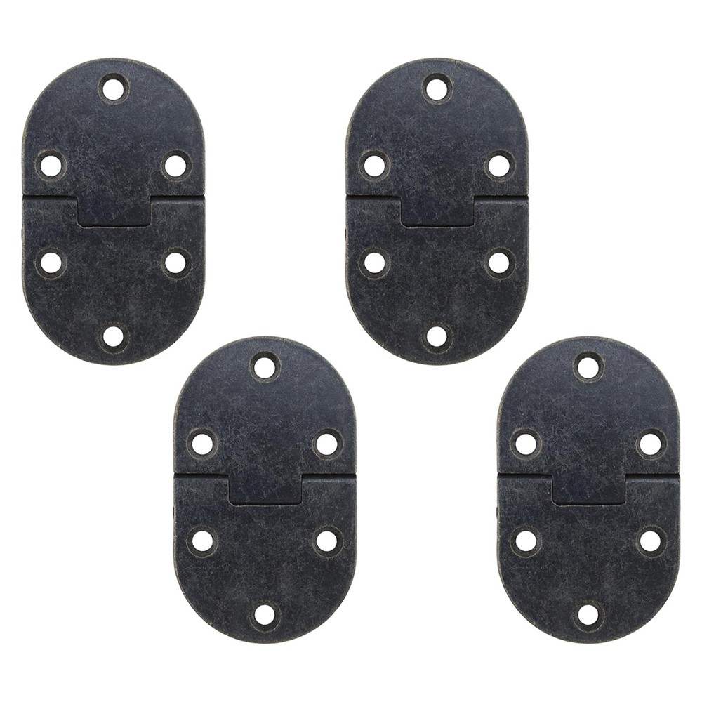 2 PCS 2.56×1.5 Inch Dark Bronze Butler Tray Hinges Oval 90 Degree Folding