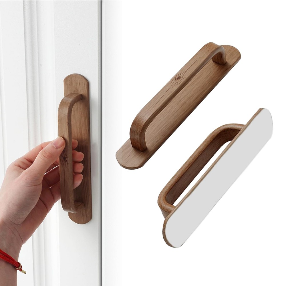 Stick On Cabinet Handles Metal Peel and Stick Cabinet Handles Walnut Wood Lik…